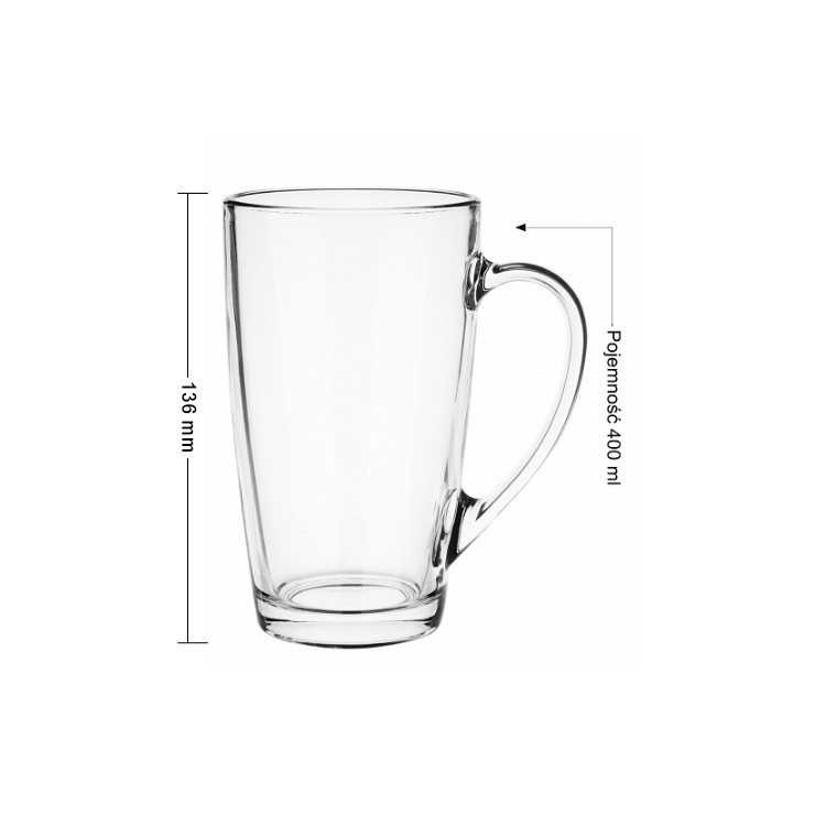 Szklanki Z Uchem Ml Glasmark Alex Do Herbaty Kawy Latte Macchiato