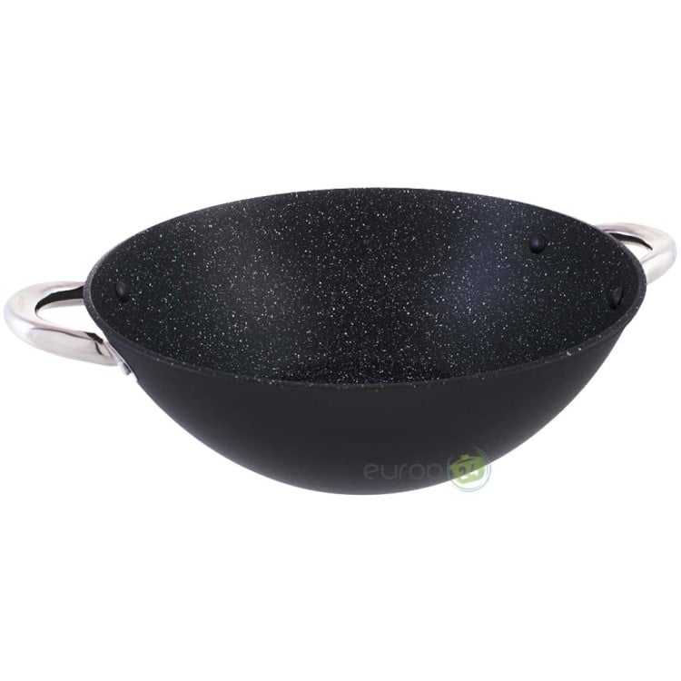 Wok żeliwny Kamille 4815MR 26cm z pokrywką i sztućcami indukcja Wok żeliwny Kamille 4815MR 26cm z pokrywką i sztućcami indukcja
