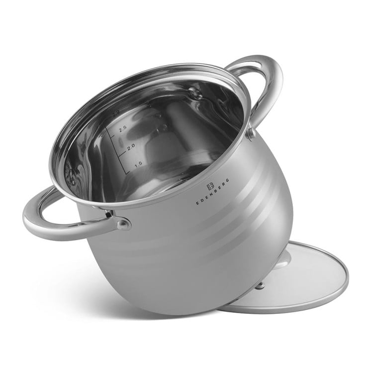 Garnek stalowy z pokrywką Edenberg EB 531 garnek indukcyjny 2.9L Garnek stalowy z pokrywką Edenberg EB 531 garnek indukcyjny 2.9L
