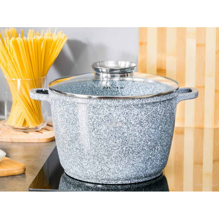 Garnki marmurowe Zilner ZL 7066 zestaw 2 garnków na indukcję