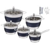 Garnki stalowe Hoffner HF 9947 zestaw garnków INDUKCJA czarne