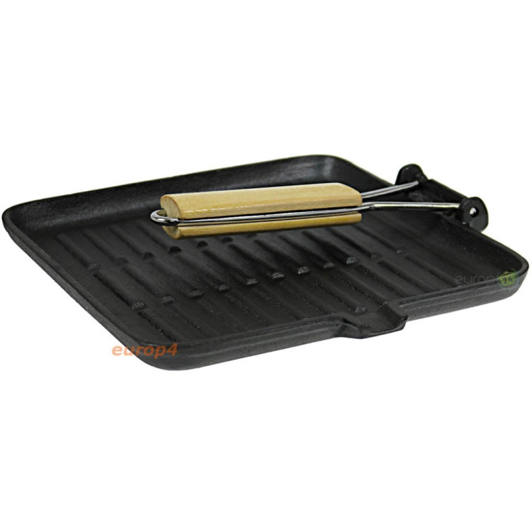 Patelnia żeliwna grillowa 24x24 kwadratowa ciężka Indukcja Gaz Kinghoff KH 1107