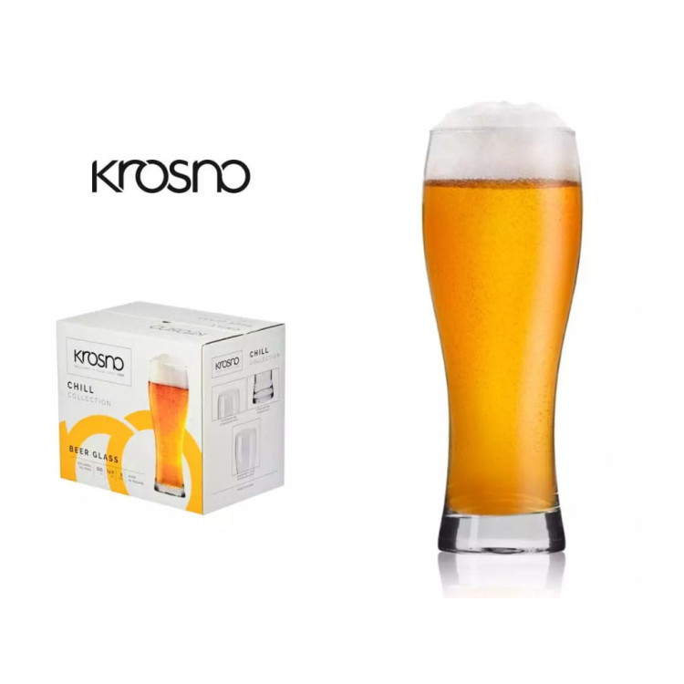 Szklanki do piwa pokal Krosno Chill 500 ml zestaw 6 szklanek Szklanki do piwa pokal Krosno Chill 500 ml zestaw 6 szklanek