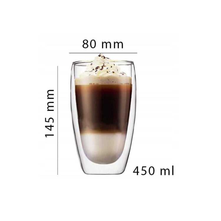 Szklanki termiczne MG Home 450 ml do kawy latte zestaw 2 sztuki Szklanki termiczne MG Home 450 ml do kawy latte zestaw 2 sztuki