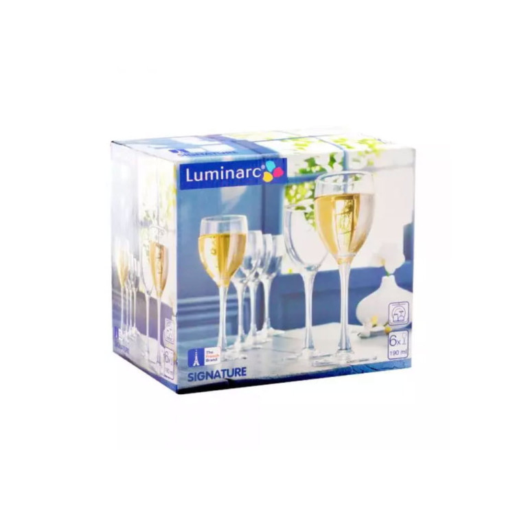 Kieliszki do wina Luminarc Signature 190 ml 6 sztuk Kieliszki do wina Luminarc Signature 190 ml 6 sztuk