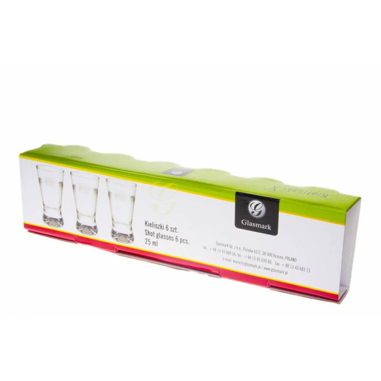 Kieliszki do wódki 25 ml Glasmark IKS komplet 6 sztuk