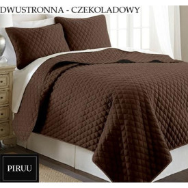 Narzuta na łóżko pikowana 200x220 cm PIRUU dwustronna czekolada
