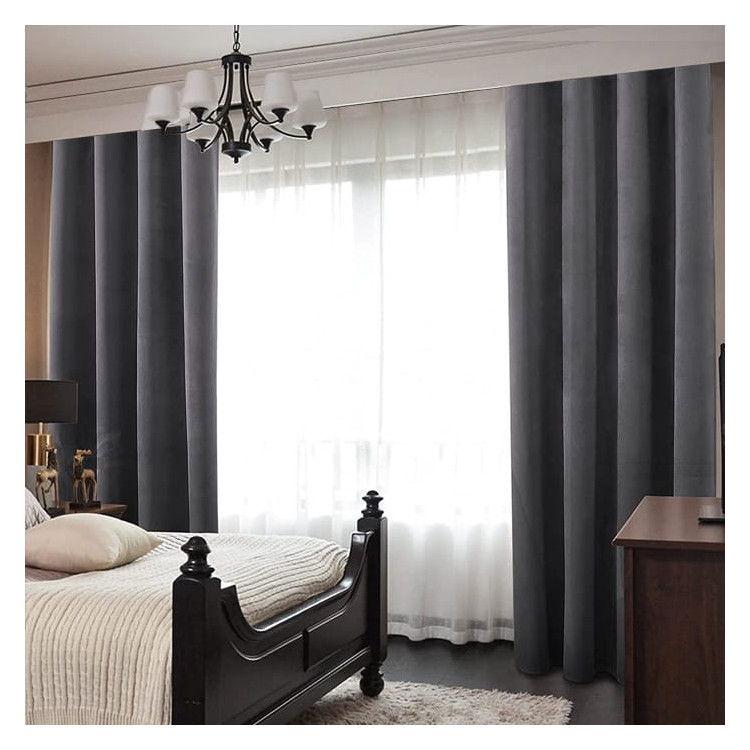 Zasłony grube Velvet na taśmie 140x250 cm butelka ciemna
