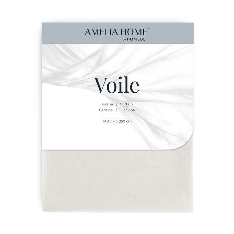 Firany woalowe 140x250 Voile na taśmie kremowe Firany woalowe 140x250 Voile na taśmie kremowe