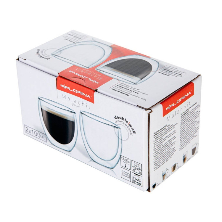 Szklanki termiczne do espresso Florina Malachit 100 ml zestaw 6 szklanek Szklanki termiczne do espresso Florina Malachit 100 ml zestaw 6 szklanek
