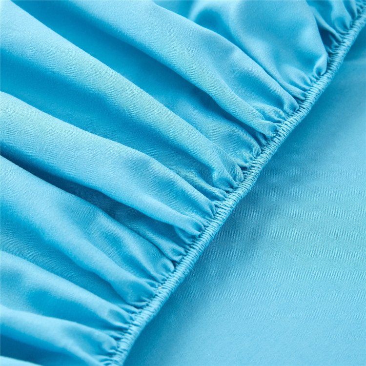Prześcieradło 160x200 Cotton World bawełniane grube premium z gumką niebieskie