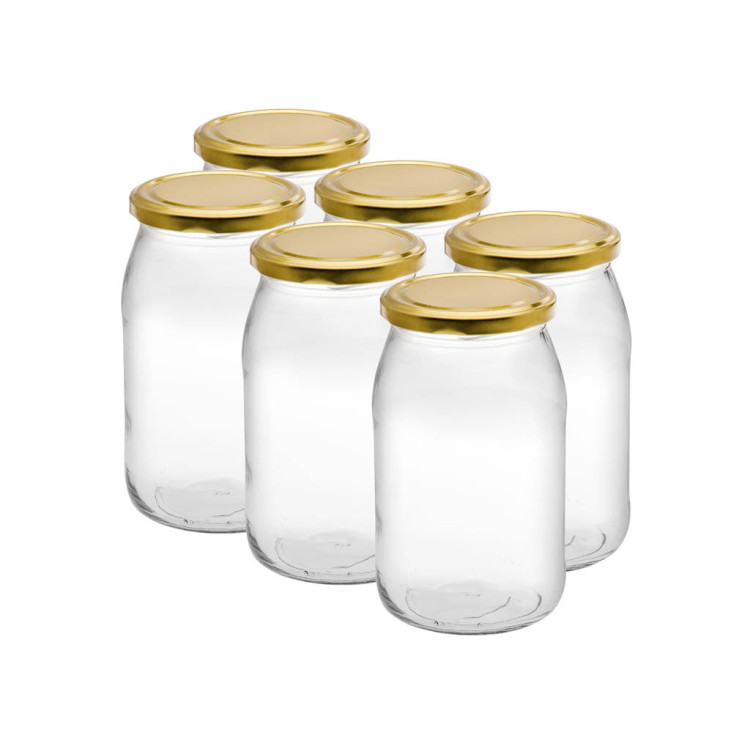 Słoik szklany 900 ml z zakrętką zestaw 6 sztuk Słoik szklany 900 ml z zakrętką zestaw 6 sztuk