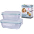 Zestaw 2 pojemników szklanych MG Home Cucina 400/600 ml żaroodporne Zestaw 2 pojemników szklanych MG Home Cucina 400/600 ml żaroodporne