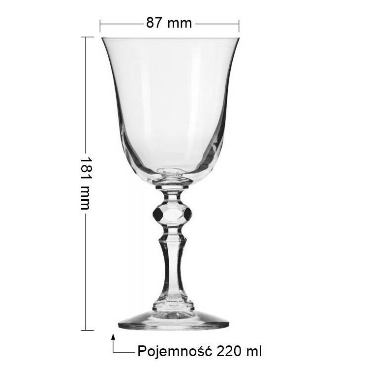 Kieliszki do wina Krosno Krista 220 ml komplet 6 sztuk Kieliszki do wina Krosno Krista 220 ml komplet 6 sztuk
