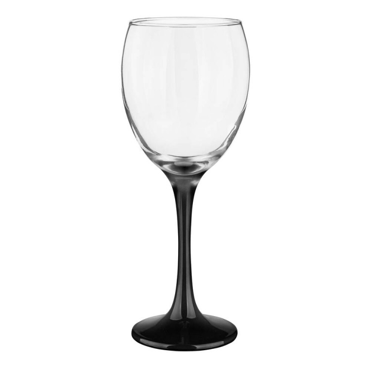Kieliszki do wina Glasmark 300 ml komplet 6 sztuk z czarną nóżką Kieliszki do wina Glasmark 300 ml komplet 6 sztuk z czarną nóżką