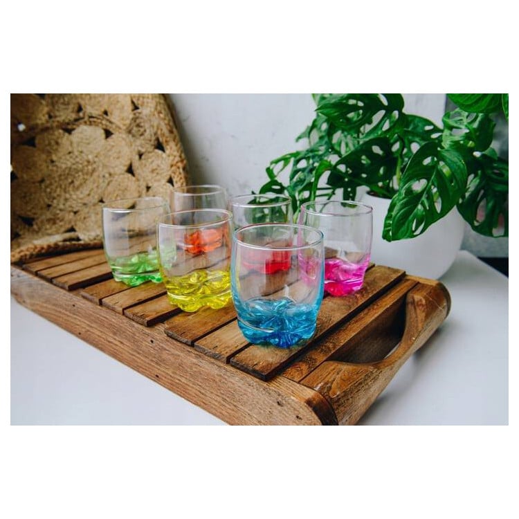 Szklanki do drinków Glasmark kolorowe dno 250 ml zestaw 6 szklanek Szklanki do drinków Glasmark kolorowe dno 250 ml zestaw 6 szklanek