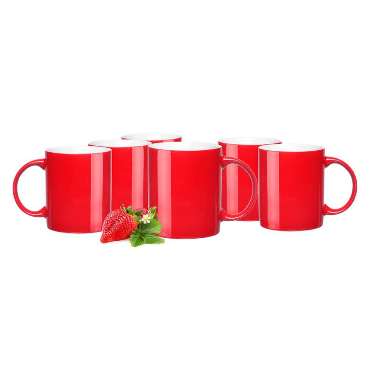Zestaw 6 kubków czerwonych Glasmark Rita 300 ml