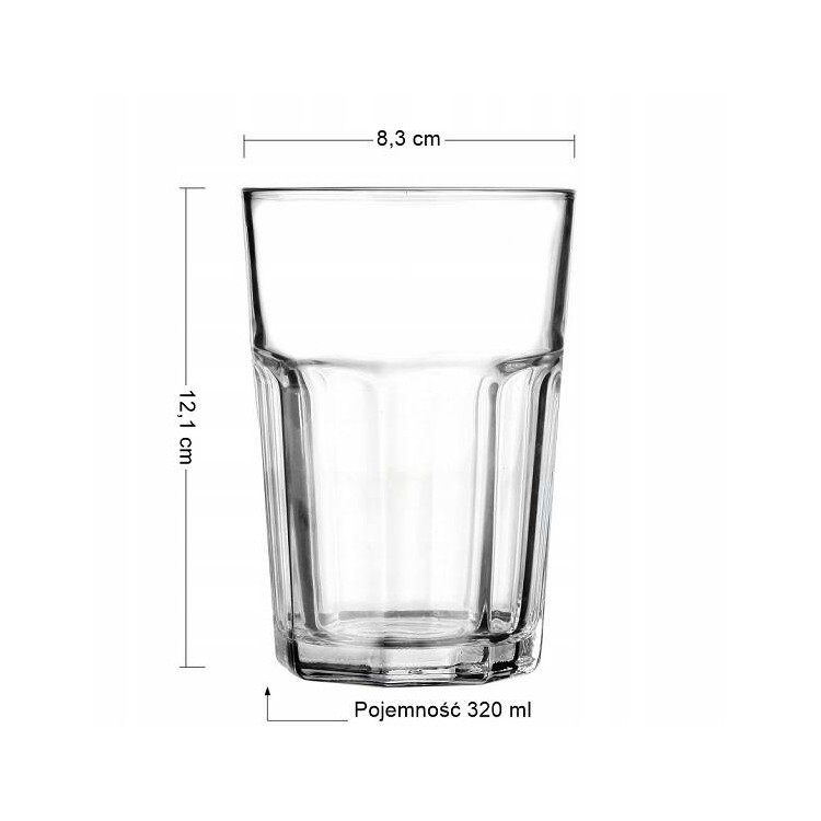 Szklanki uniwersalne 320 ml zestaw 6 szklanek Glasmark