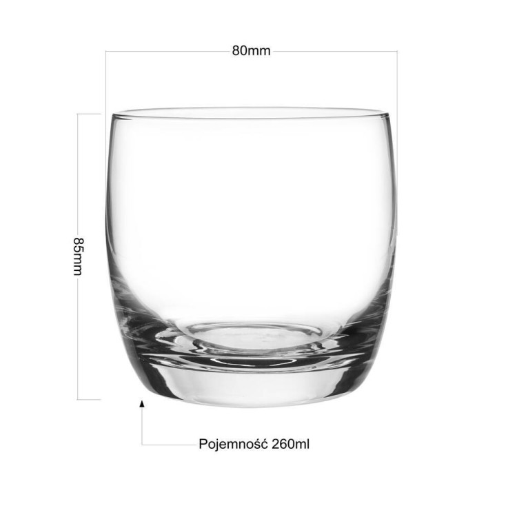 Szklanki niskie Glasmark stokrotki 260 ml zestaw 6 szklanek