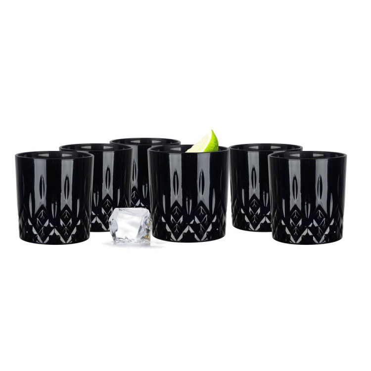 Szklanki do whisky drinków zestaw 6 szklanek 280 ml czarne Szklanki do whisky drinków zestaw 6 szklanek 280 ml czarne
