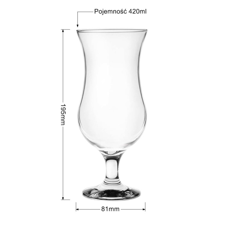 Szklanki na nóżce Glasmark kieliszki koktajlowe 420 ml zestaw 6 sztuk