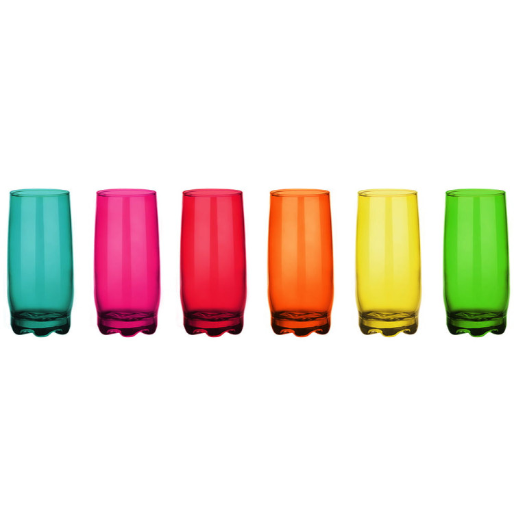Szklanki kolorowe wysokie 350 ml Glasmark Rainbow zestaw 6 szklanek Szklanki kolorowe wysokie 350 ml Glasmark Rainbow zestaw 6 szklanek