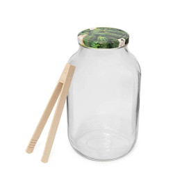 Słoik szklany z zakrętką do ogórków 4 litry w zestawie ze szczypcami