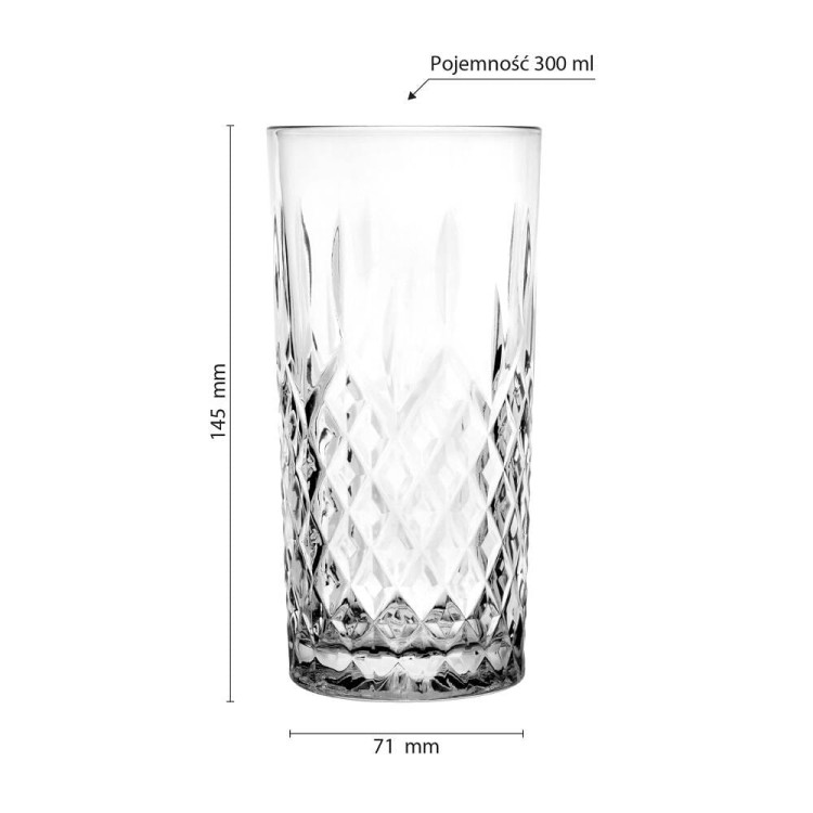 Szklanki do drinków napojów Glasmark wysokie 300 ml zestaw 6 szklanek Szklanki do drinków napojów Glasmark wysokie 300 ml zestaw 6 szklanek