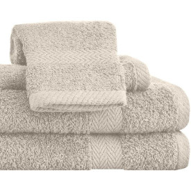 Komplet 4 ręczników kąpielowych Piruu 2x 70x140 i 2 x 50x100 bawełniane frotte kremowe