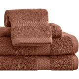 Komplet 4 ręczników kąpielowych Piruu 2x 70x140 i 2 x 50x100 bawełniane frotte czekolada