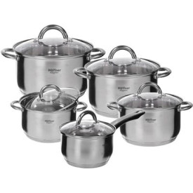 Garnki kuchenne Hoffner HF 4448 10 zestaw komplet garnek gaz INDUKCJA