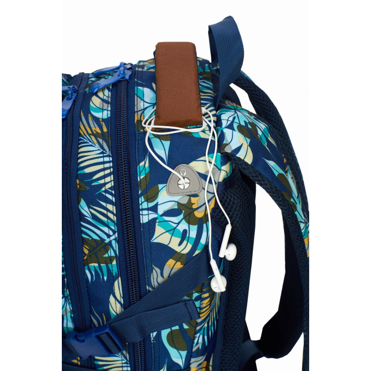 Plecak szkolny czterokomorowy młodzieżowy Blue Jungle Head Plecak szkolny czterokomorowy młodzieżowy Blue Jungle Head
