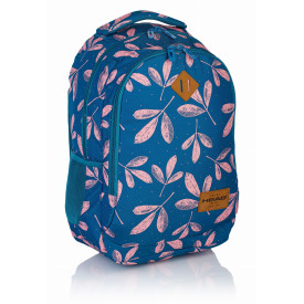 Plecak szkolny dwukomorowy młodzieżowy Pink Leaves Head
