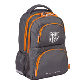 Plecak szkolny dwukomorowy FC Barcelona szaro pomaranczowy