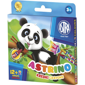 Kredki świecowe trójkątne Astrino 12 + 2 kolory gratis