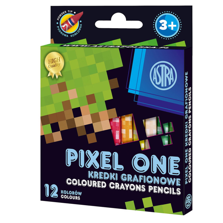 Kredki grafionowe minecraft Pixel One 12 kolorów