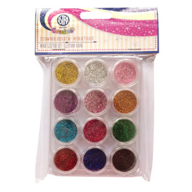 Zestaw mini brokatów do dekoracji - Mieniący blask 12 sztuk