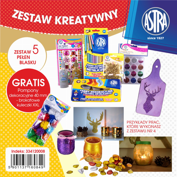 Zestaw kreatywny dla dzieci nr 5 - pełen blasku - ozdobne pudełko