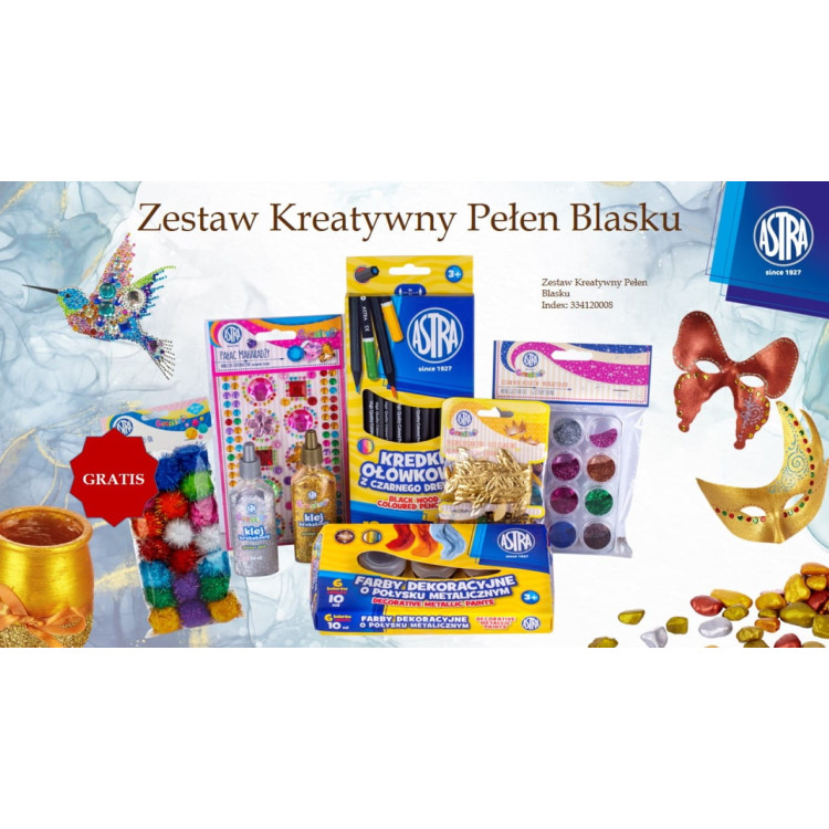 Zestaw kreatywny dla dzieci nr 5 - pełen blasku - ozdobne pudełko