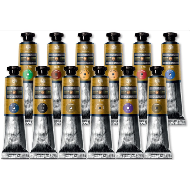 Farby olejne Artea 18ml - Zestaw nr 2