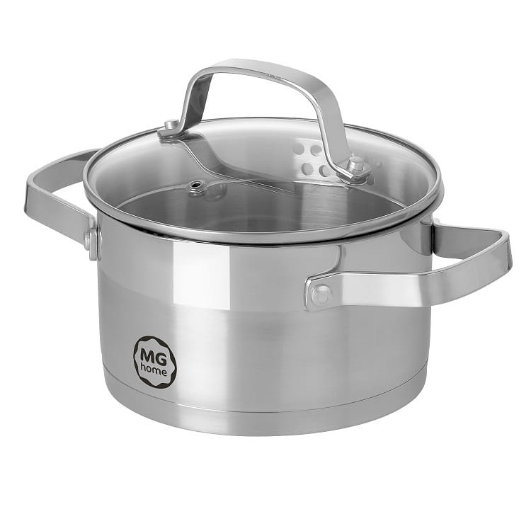 Garnek z pokrywką ze stali nierdzewnej 18 cm MG Home Professional