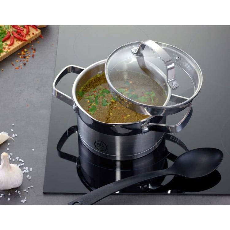 Garnek z pokrywką ze stali nierdzewnej 18 cm MG Home Professional Garnek z pokrywką ze stali nierdzewnej 18 cm MG Home Professional