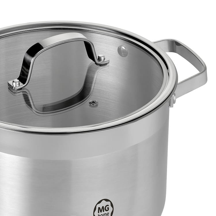 Garnek wysoki z pokrywką ze stali nierdzewnej 24 cm MG Home Professional