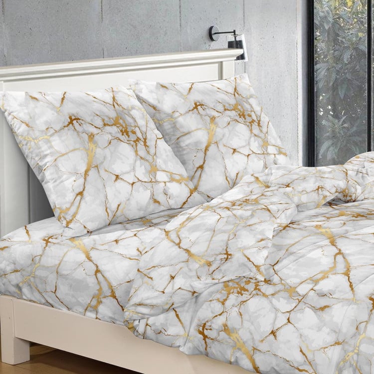 Pościel 200x220 bawełna satynowa 3D Cotton World gruba 3 części 2350 marmur Pościel 200x220 bawełna satynowa 3D Cotton World gruba 3 części 2350 marmur