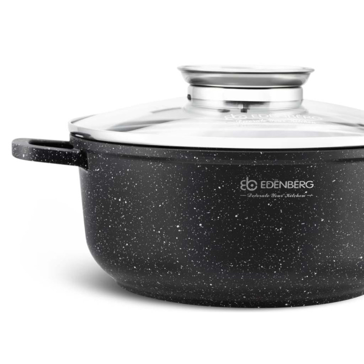 Garnek marmurowy z pokrywką Edenberg EB 8116 2.3L na indukcję 20 cm Garnek marmurowy z pokrywką Edenberg EB 8116 2.3L na indukcję 20 cm