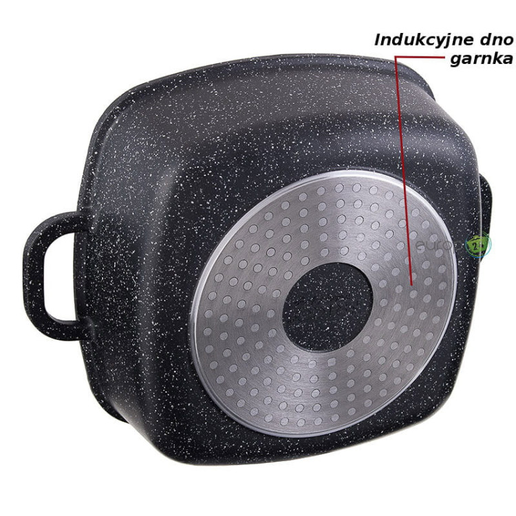 Garnek marmurowy z pokrywką Kinghoff KH 1605 6.5 L na indukcję czarny Garnek marmurowy z pokrywką Kinghoff KH 1605 6.5 L na indukcję czarny
