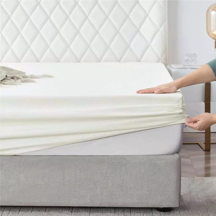 Prześcieradło 160x200 Cotton World bawełniane grube premium z gumką kremowe Prześcieradło 160x200 Cotton World bawełniane grube premium z gumką kremowe