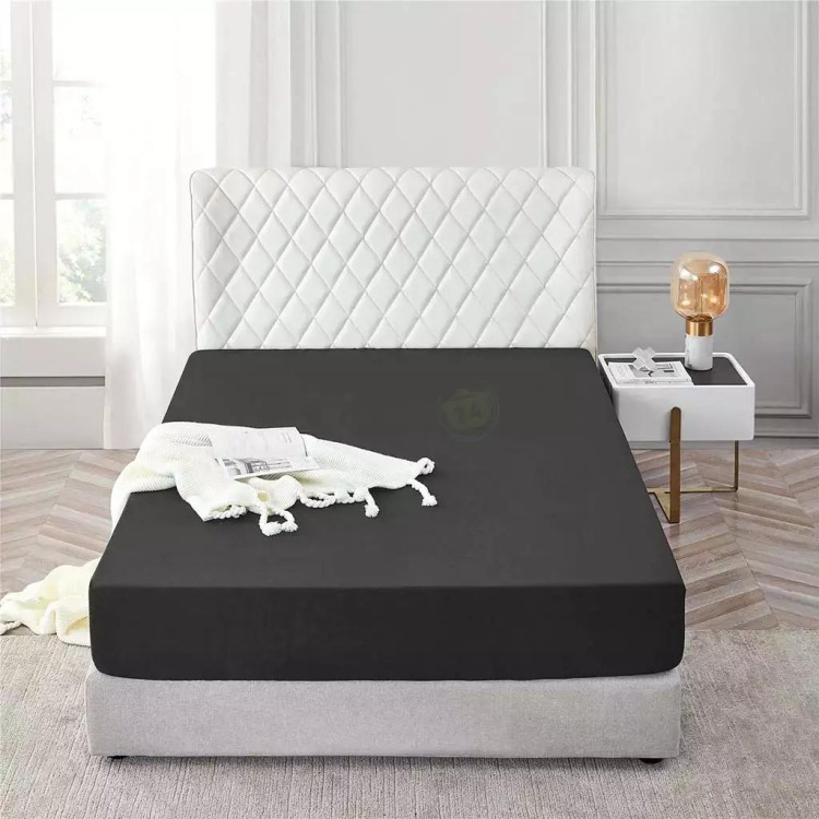 Prześcieradło 200x220 Cotton World bawełniane grube premium z gumką czarne