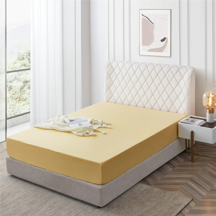 Prześcieradło 200x220 Cotton World bawełniane grube premium z gumką beżowe