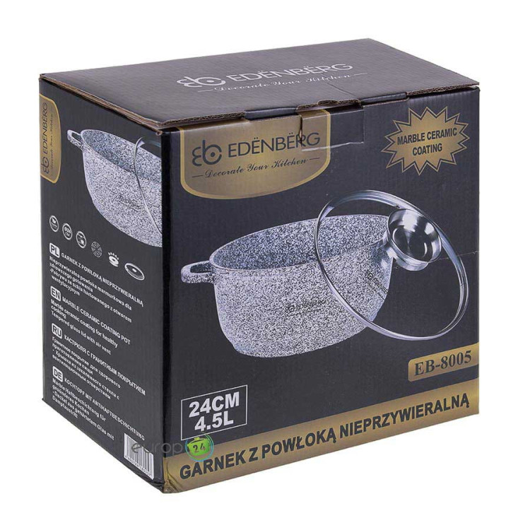 Garnek marmurowy z pokrywką Klausberg 7522 4.5L na indukcję 24 cm